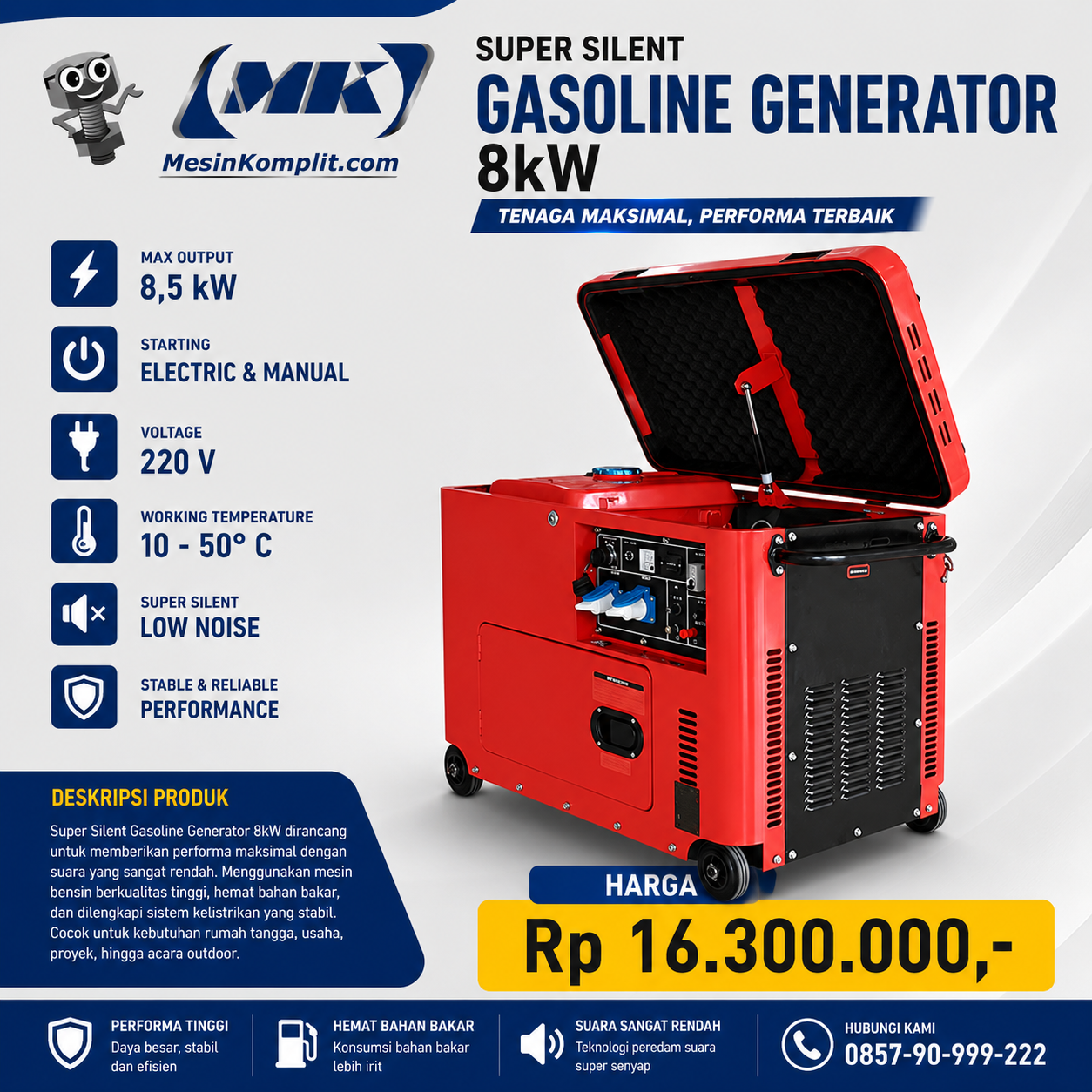 Genset Silent Bensin 8KW ...